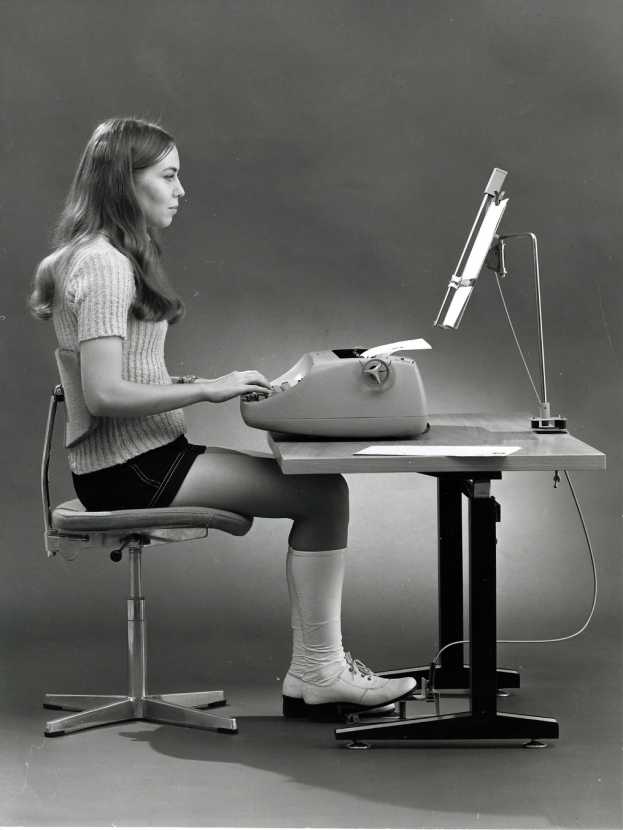 a woman at work