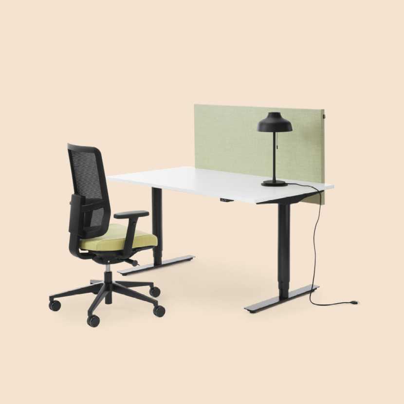 A task chair and a electric desk
