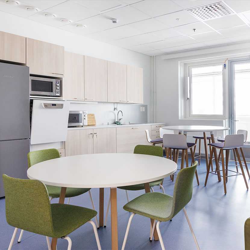 Break room in North Karelia Central Hospital