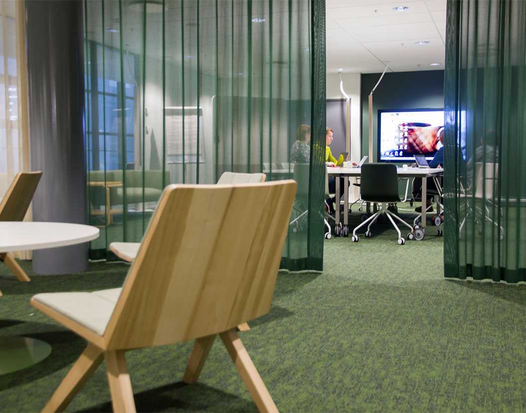 Office furniture at Team Finland House in Helsinki, Finland